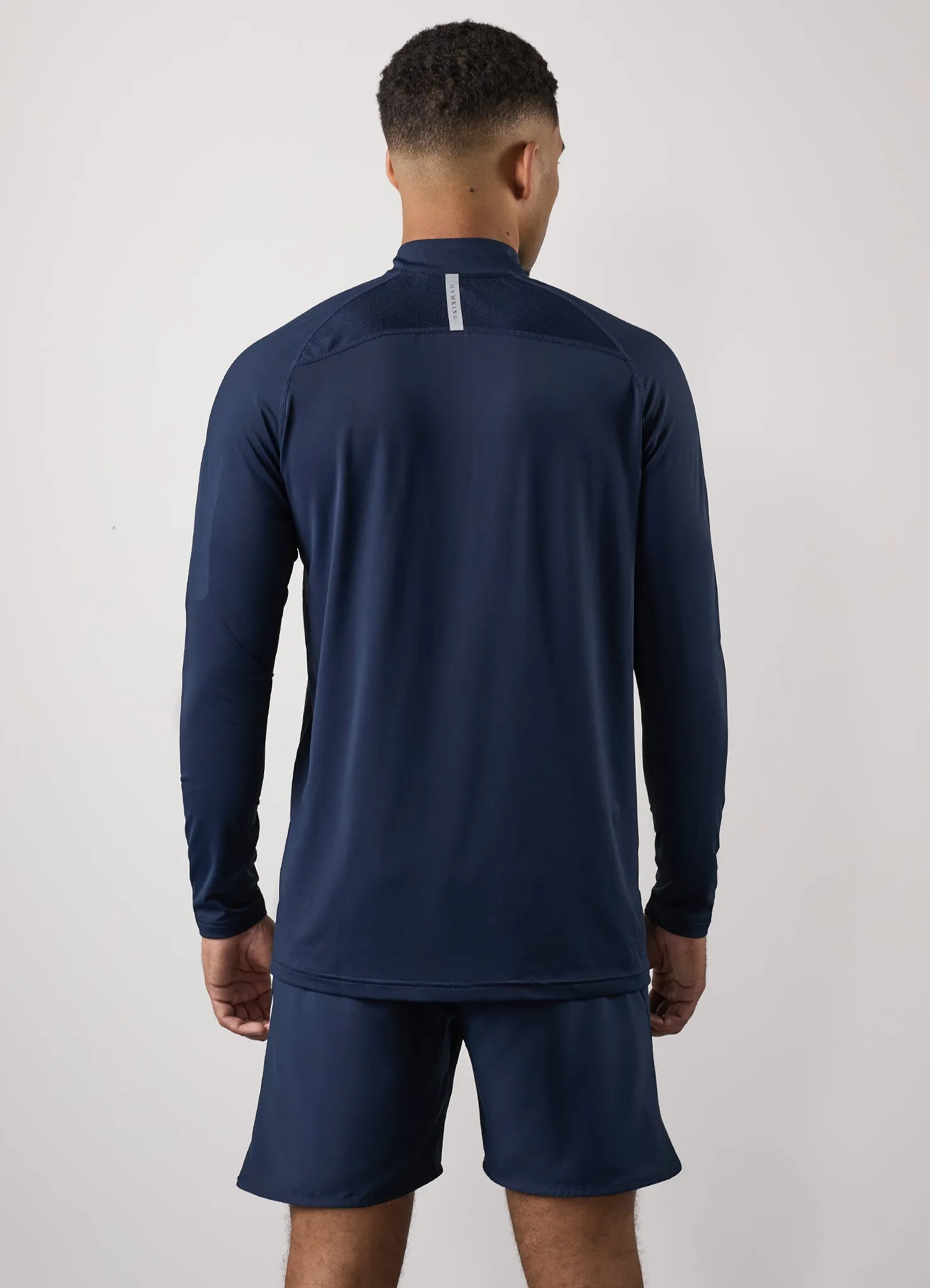 Gym King Flex 1/4 Zip Funnel - Dark Navy/Silver sold by The Gym King product image thumbnail 3