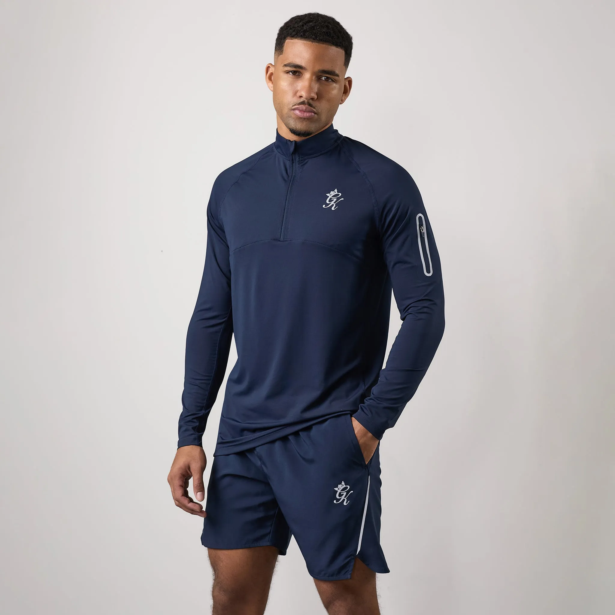 Gym King Flex 1/4 Zip Funnel - Dark Navy/Silver sold by The Gym King product image thumbnail 2