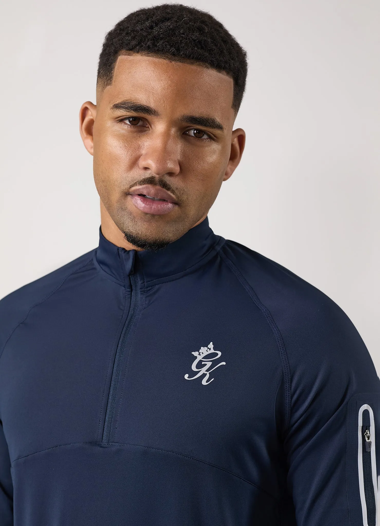 Gym King Flex 1/4 Zip Funnel - Dark Navy/Silver sold by The Gym King product image thumbnail 4