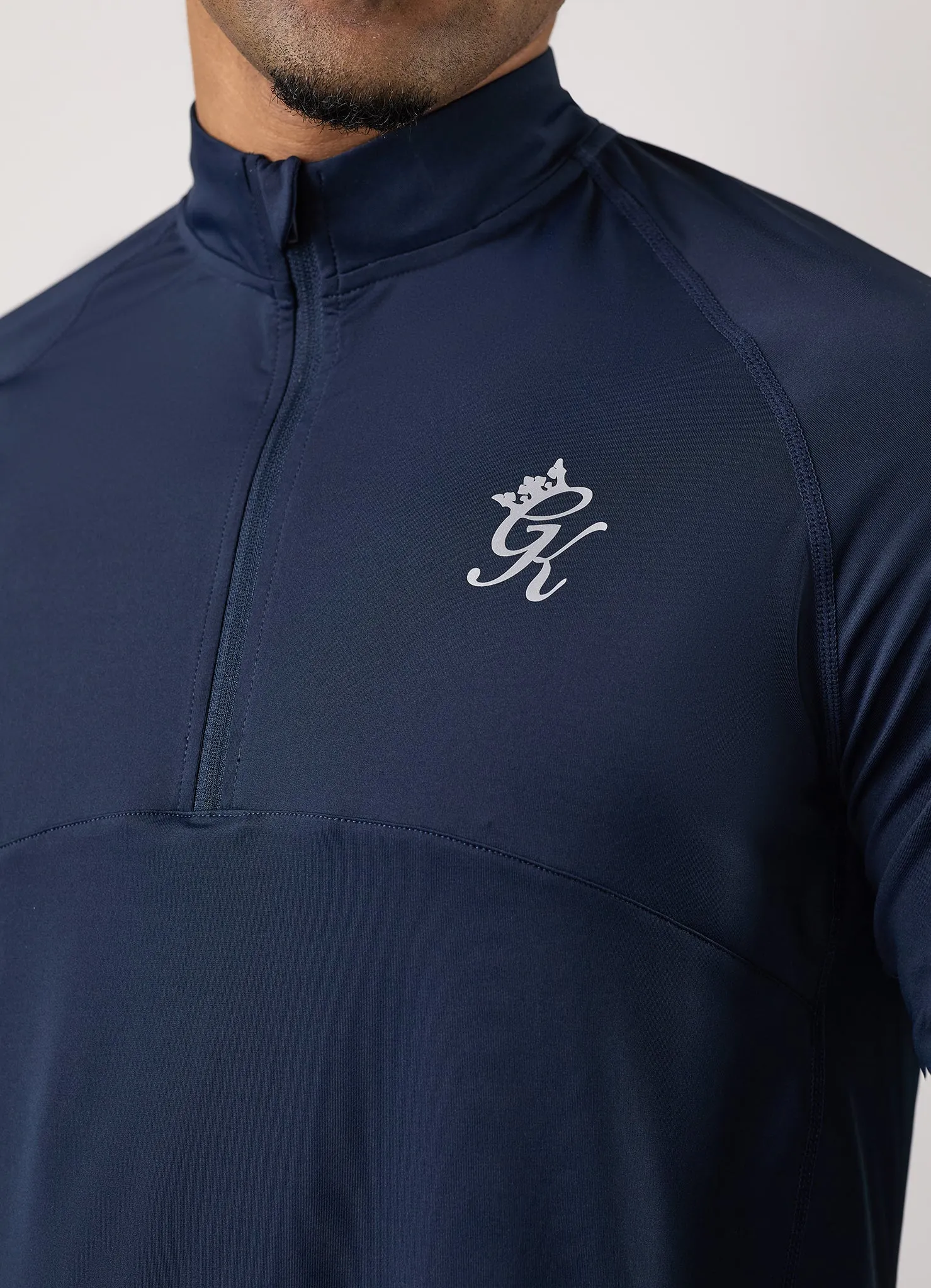 Gym King Flex 1/4 Zip Funnel - Dark Navy/Silver sold by The Gym King product image thumbnail 5
