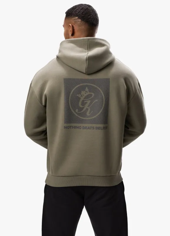 Gym King Belief Fleece Hood - Khaki sold by The Gym King
