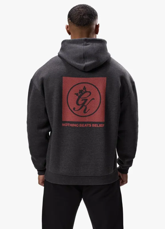 Gym King Belief Fleece Hood - Charcoal Marl sold by The Gym King