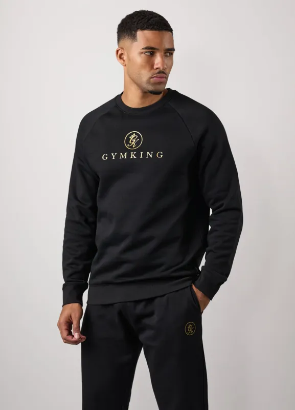 Gym King Pro Logo Crew - Black/Gold sold by The Gym King