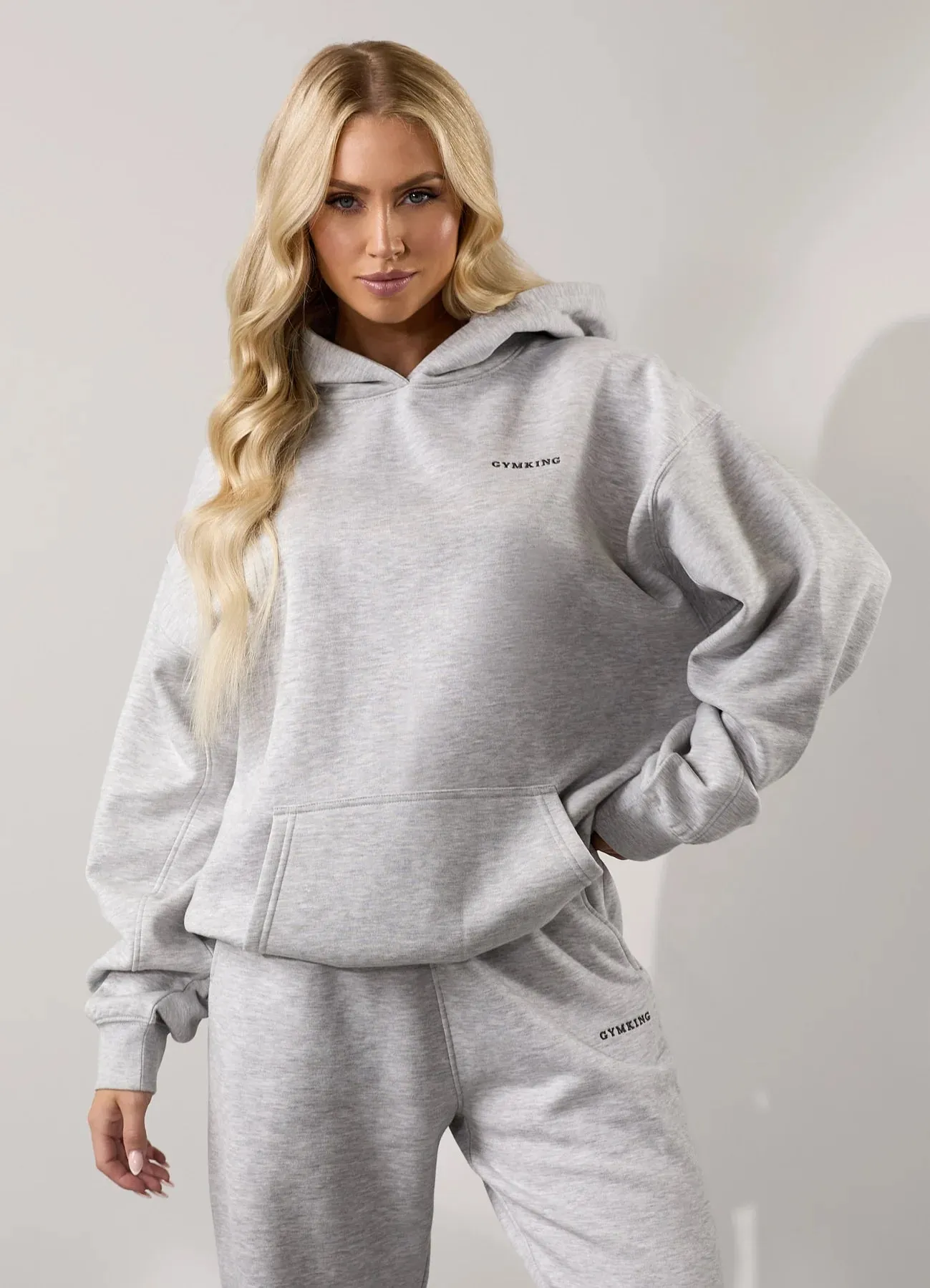 Gym King 365 Relaxed Fit Hood Tracksuit - Snow Marl sold by The Gym King product image thumbnail 3