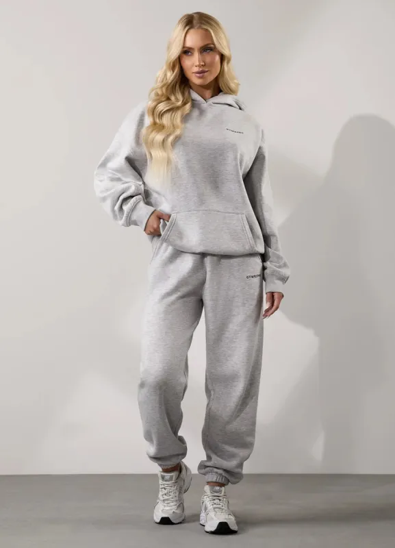 Gym King 365 Relaxed Fit Hood Tracksuit  - Snow Marl sold by The Gym King