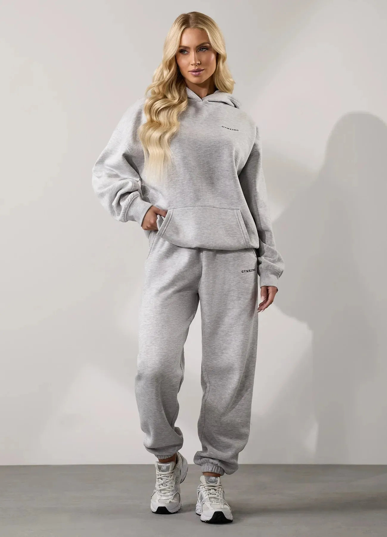 Gym King 365 Relaxed Fit Hood Tracksuit - Snow Marl sold by The Gym King