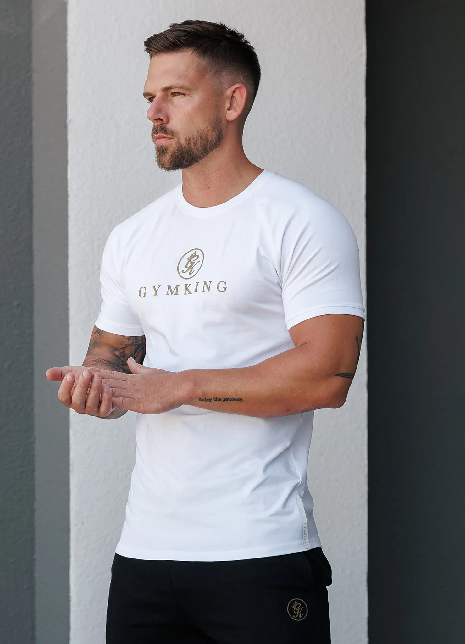 Gym King Pro Tee - White/Gold sold by The Gym King product image thumbnail 5