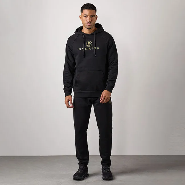 Gym King Pro Logo Fleece Hood Tracksuit - Black/Gold sold by The Gym King product image thumbnail 2