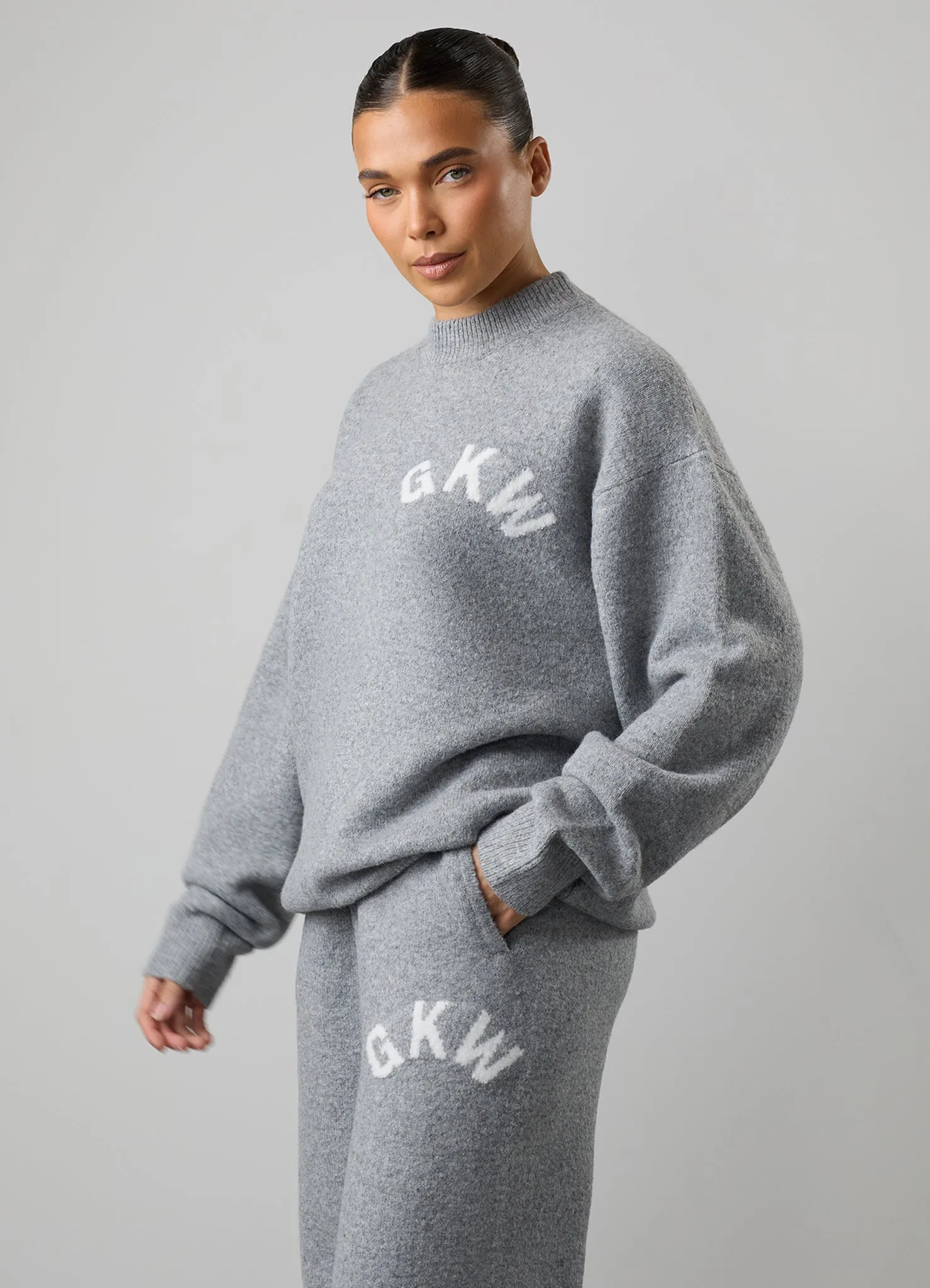 Gym King Restore Knitted Crew - Grey Marl sold by The Gym King product image thumbnail 5