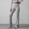Gym King Serenity Rib Flared Split Hem Trouser - Grey Marl sold by The Gym King