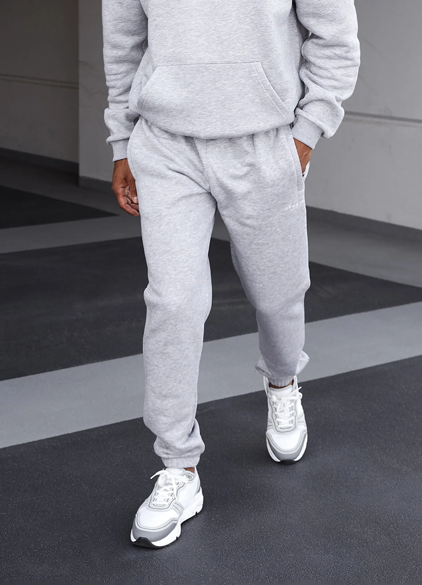 Gym King Oversized Logo Jogger - Light Grey Marl sold by The Gym King