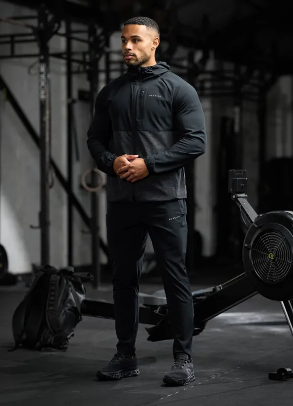 Gym King Enigma Full Zip Hood Tracksuit - Black sold by The Gym King