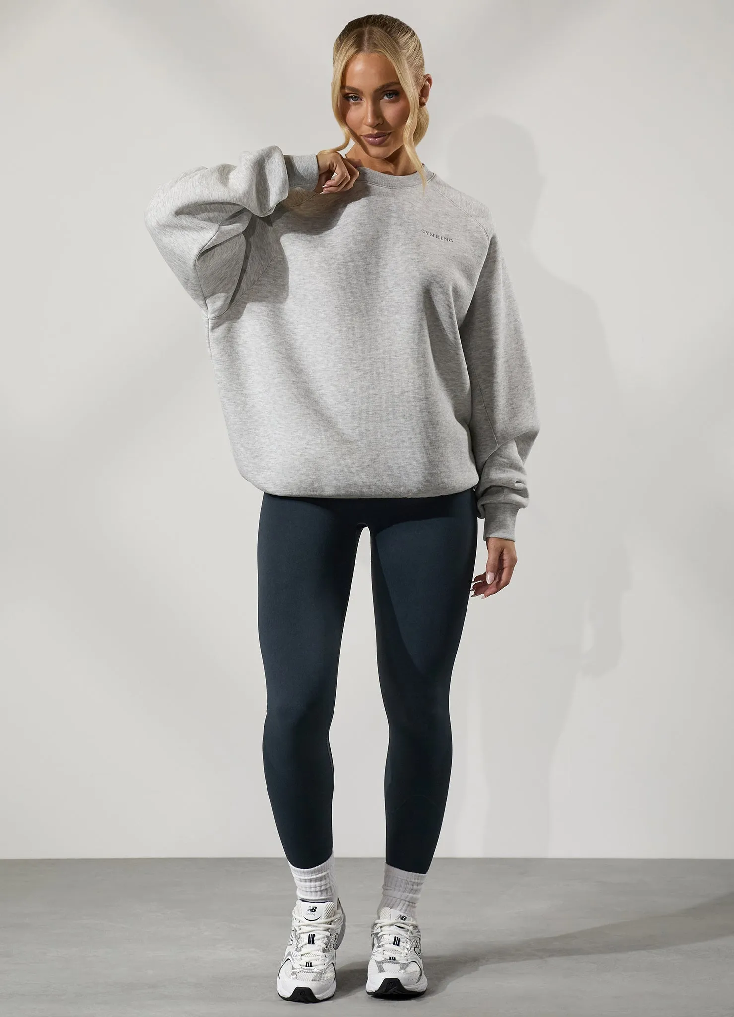 Gym King 365 Raglan Sleeve Crew - Snow Marl sold by The Gym King product image thumbnail 5