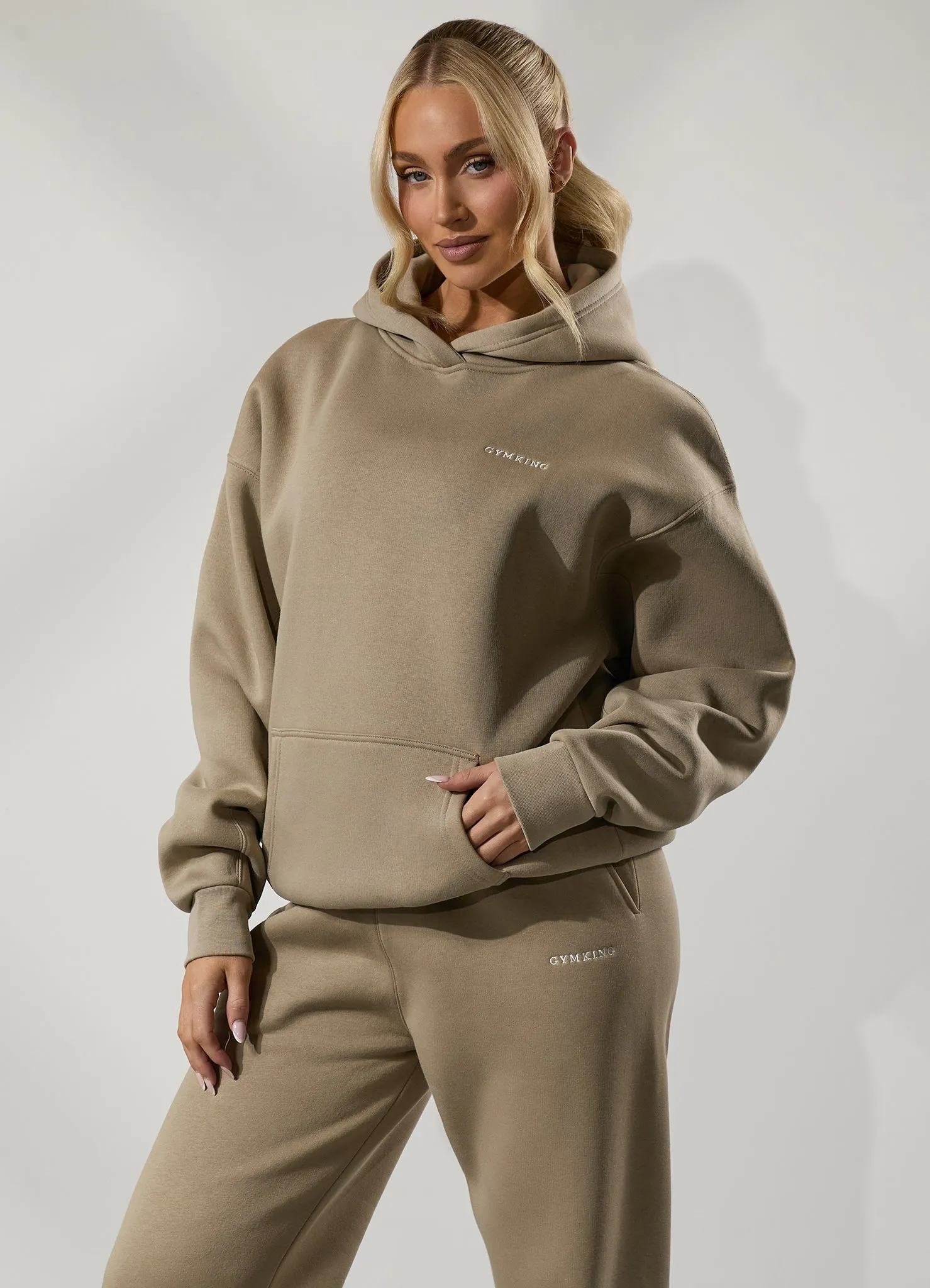 Gym King 365 Relaxed Fit Hood - Latte sold by The Gym King