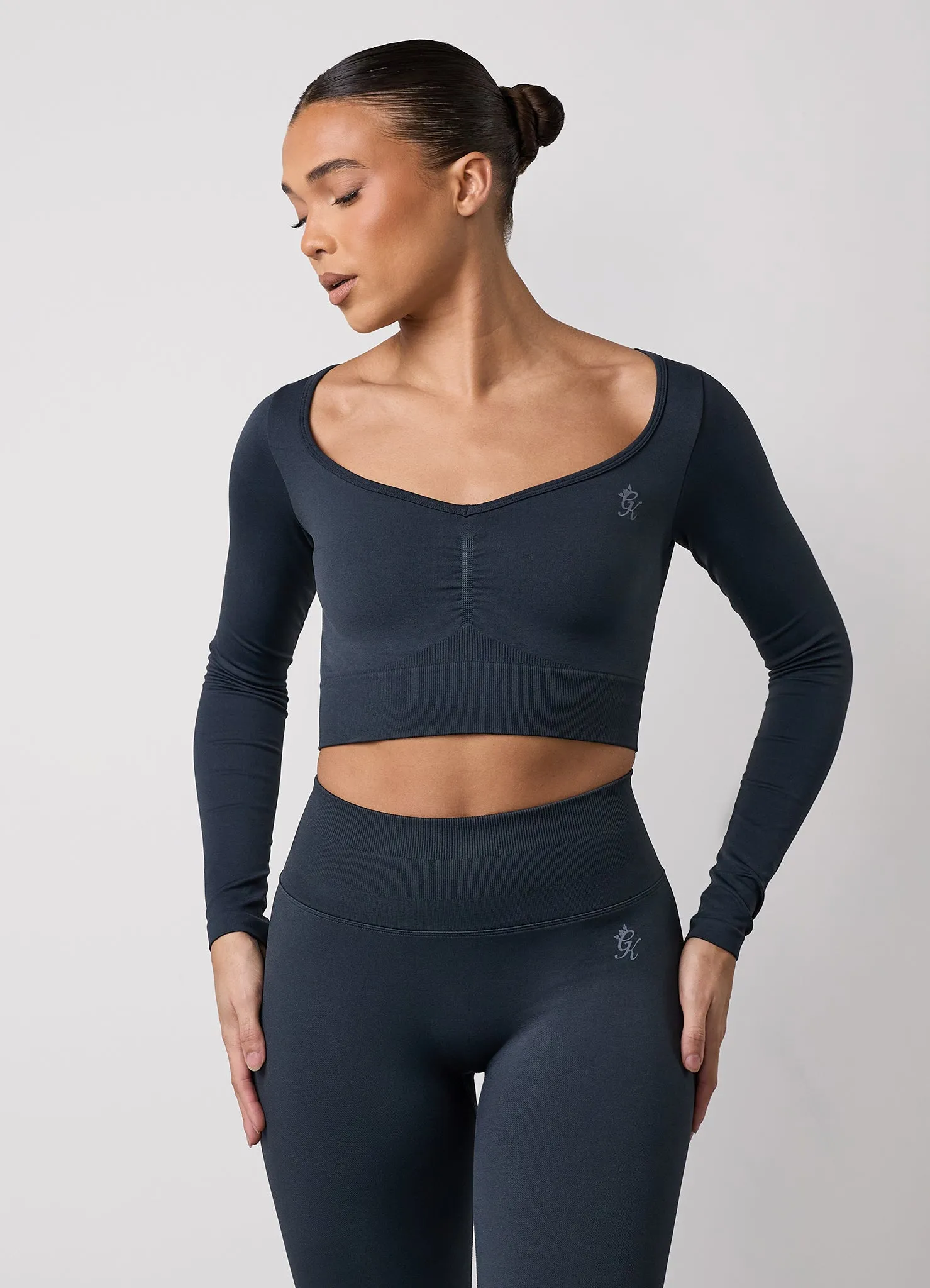 Gym King Sculpt Long Sleeve Tee - Midnight Blue sold by The Gym King
