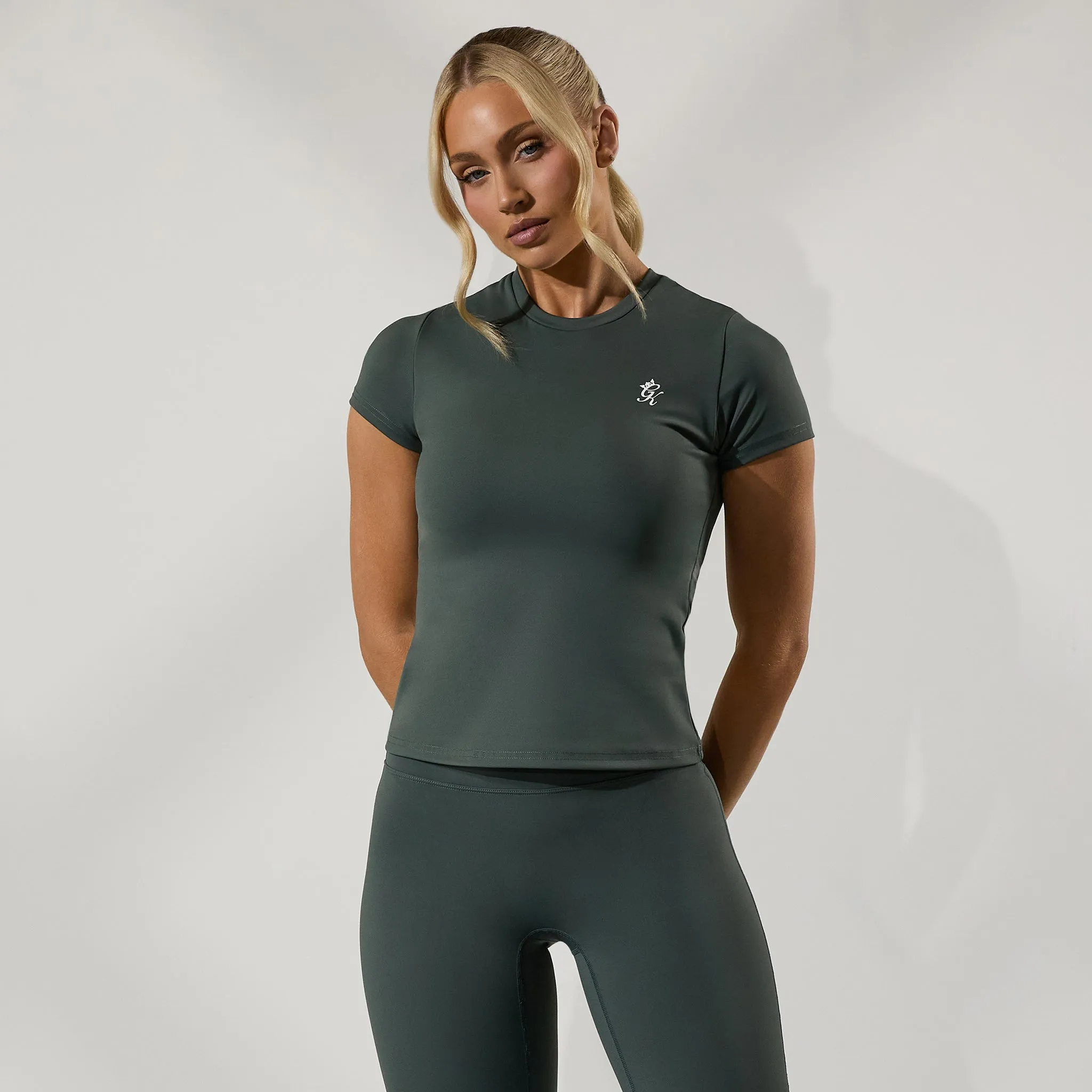 Gym King 365 Built-In Bra Tee - Green Smoke sold by The Gym King product image thumbnail 2