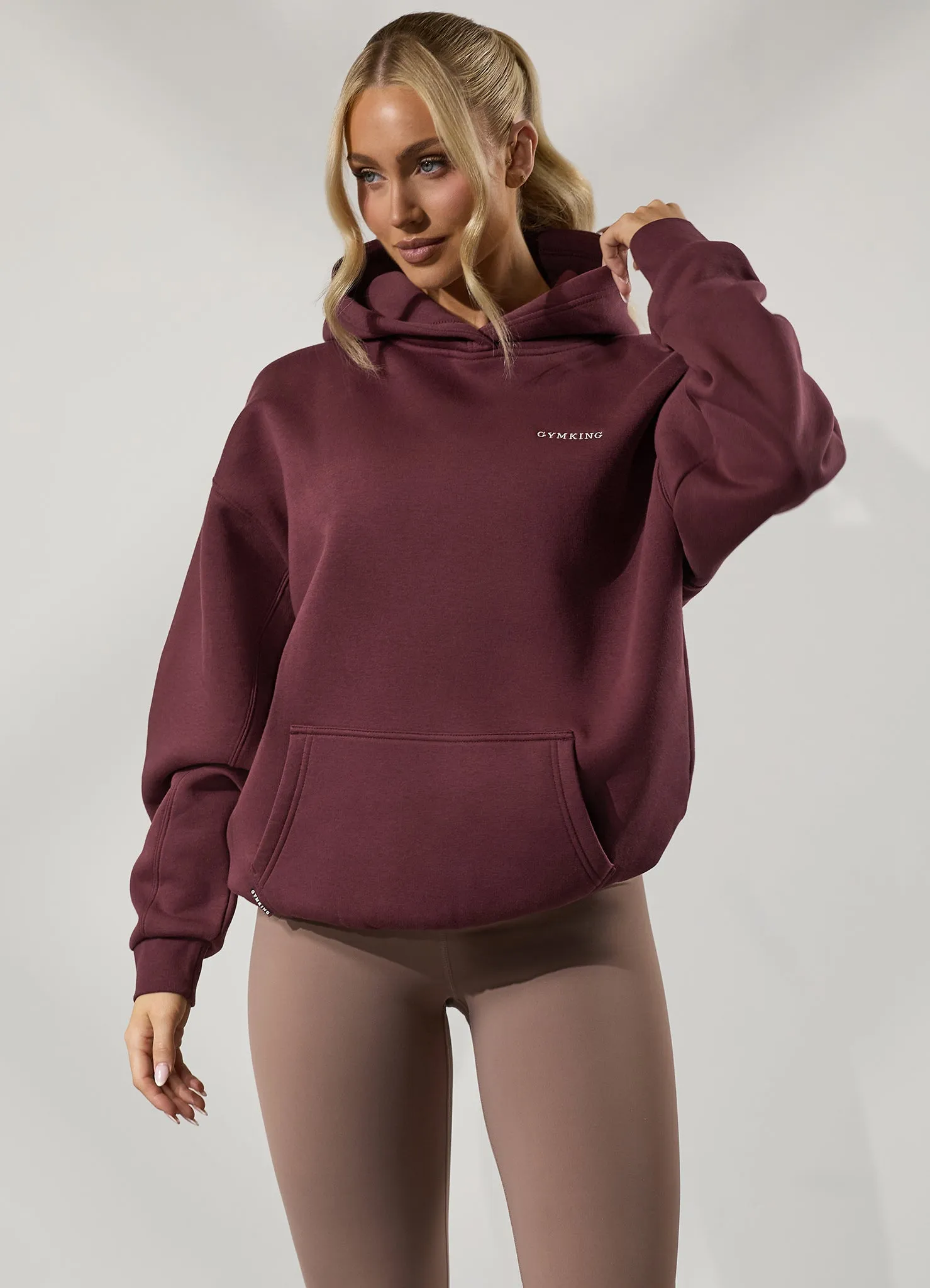 Gym King 365 Relaxed Fit Fleece Hood - Burgundy sold by The Gym King