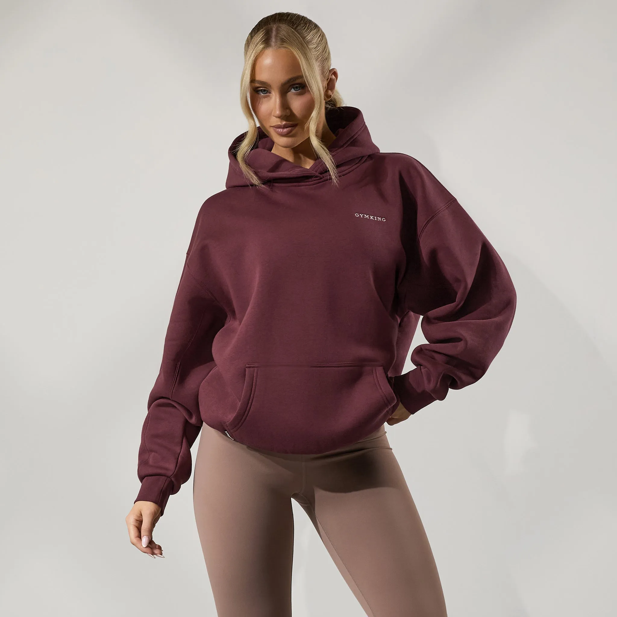 Gym King 365 Relaxed Fit Fleece Hood - Burgundy sold by The Gym King product image thumbnail 2