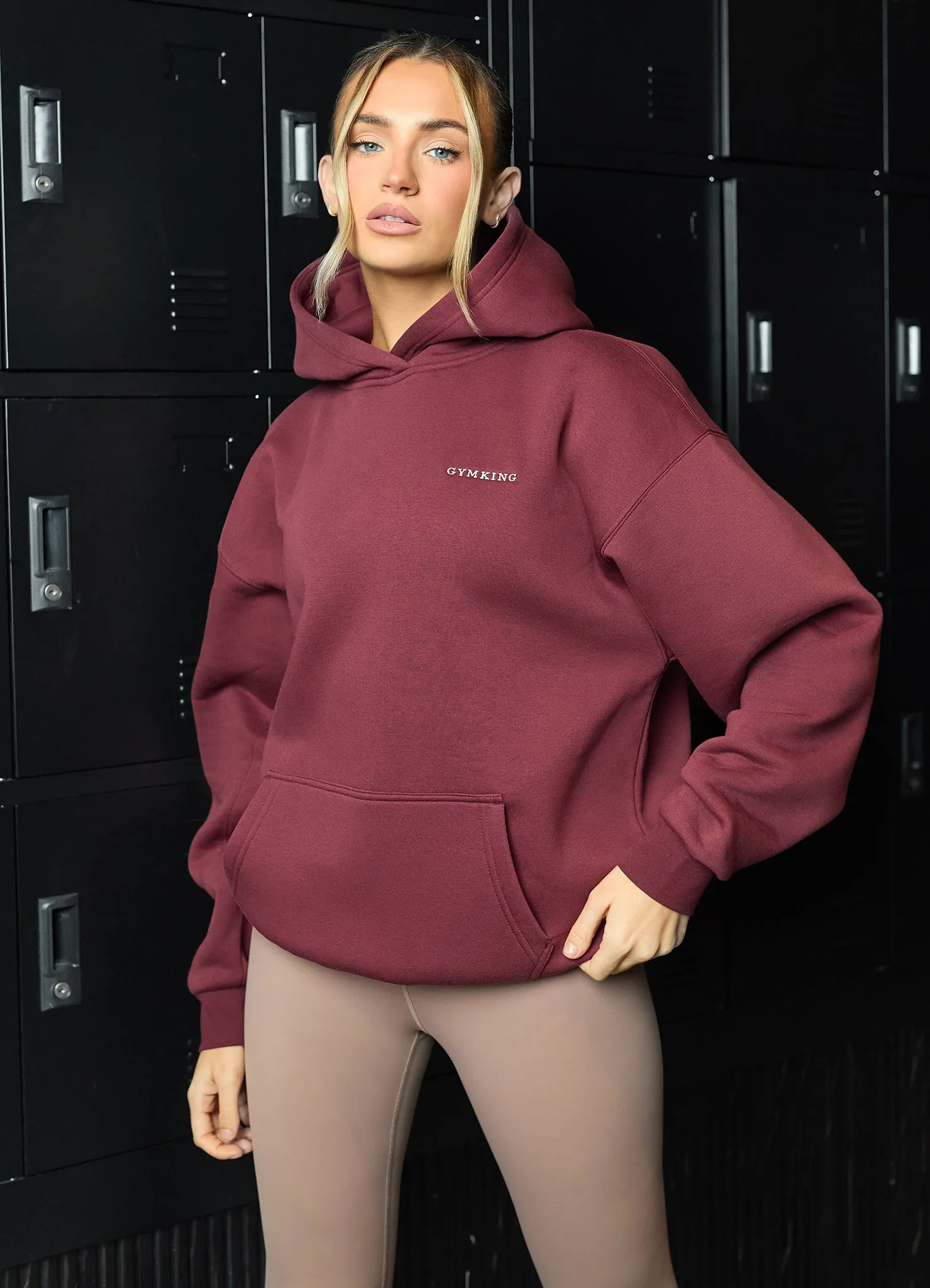 Gym King 365 Relaxed Fit Fleece Hood - Burgundy sold by The Gym King product image thumbnail 5