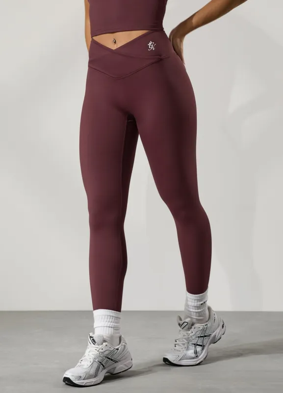 Gym King 365 Wrap Over Legging - Burgundy sold by The Gym King