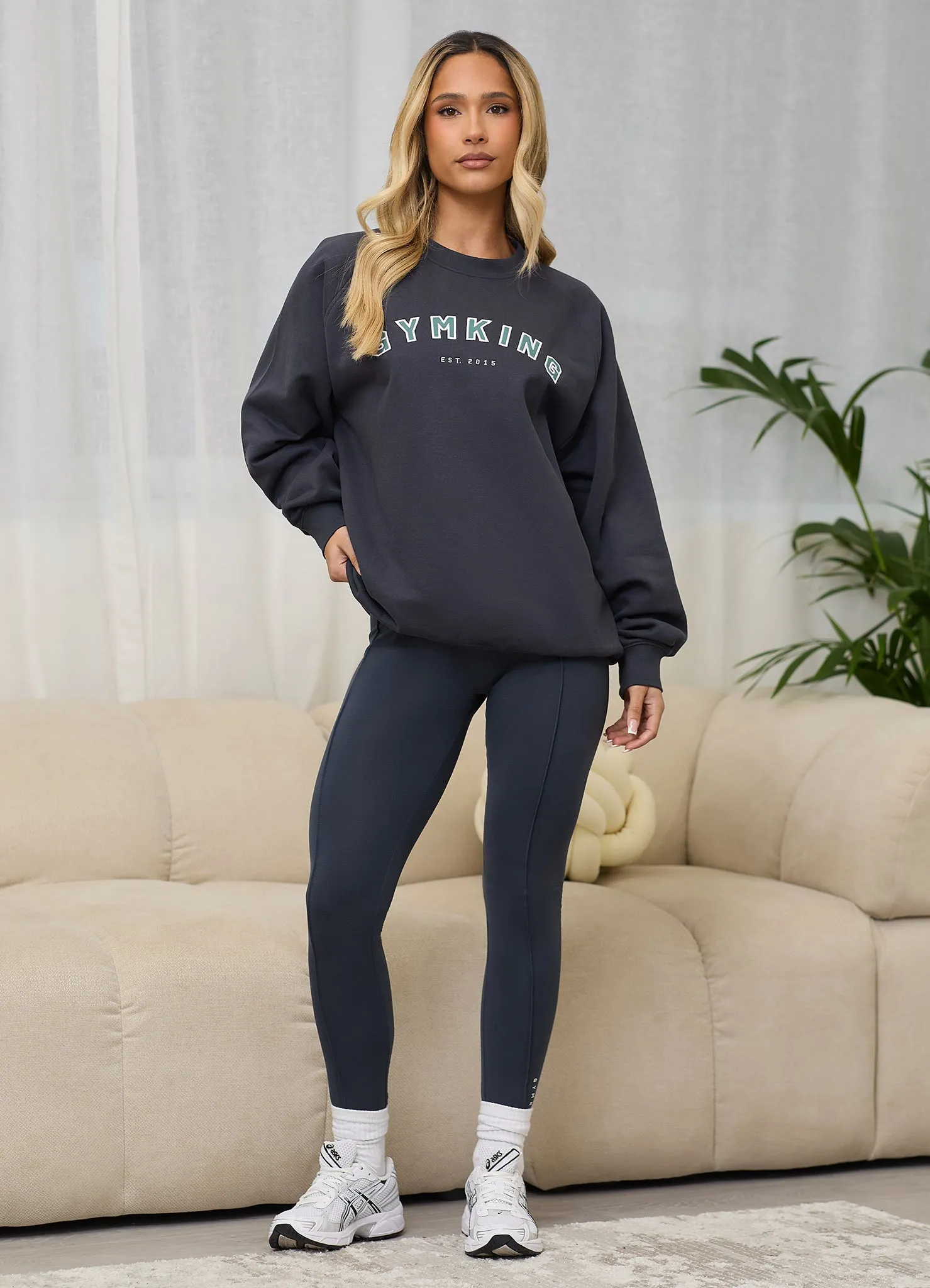 Gym King Shadow Oversized Crew - Midnight Blue sold by The Gym King product image thumbnail 4