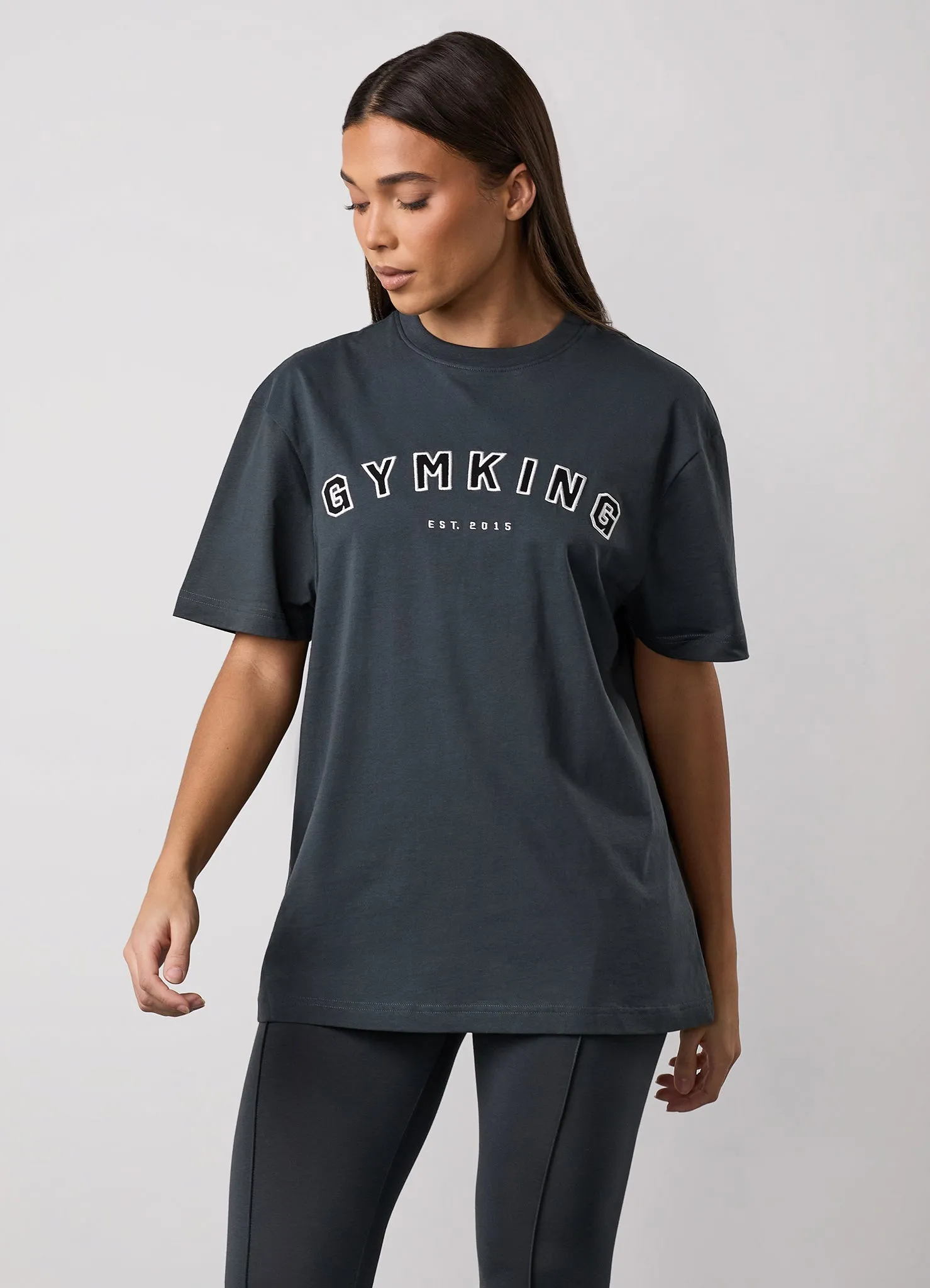 Gym King Shadow Jersey BF Tee - Oyster Grey sold by The Gym King product image thumbnail 5