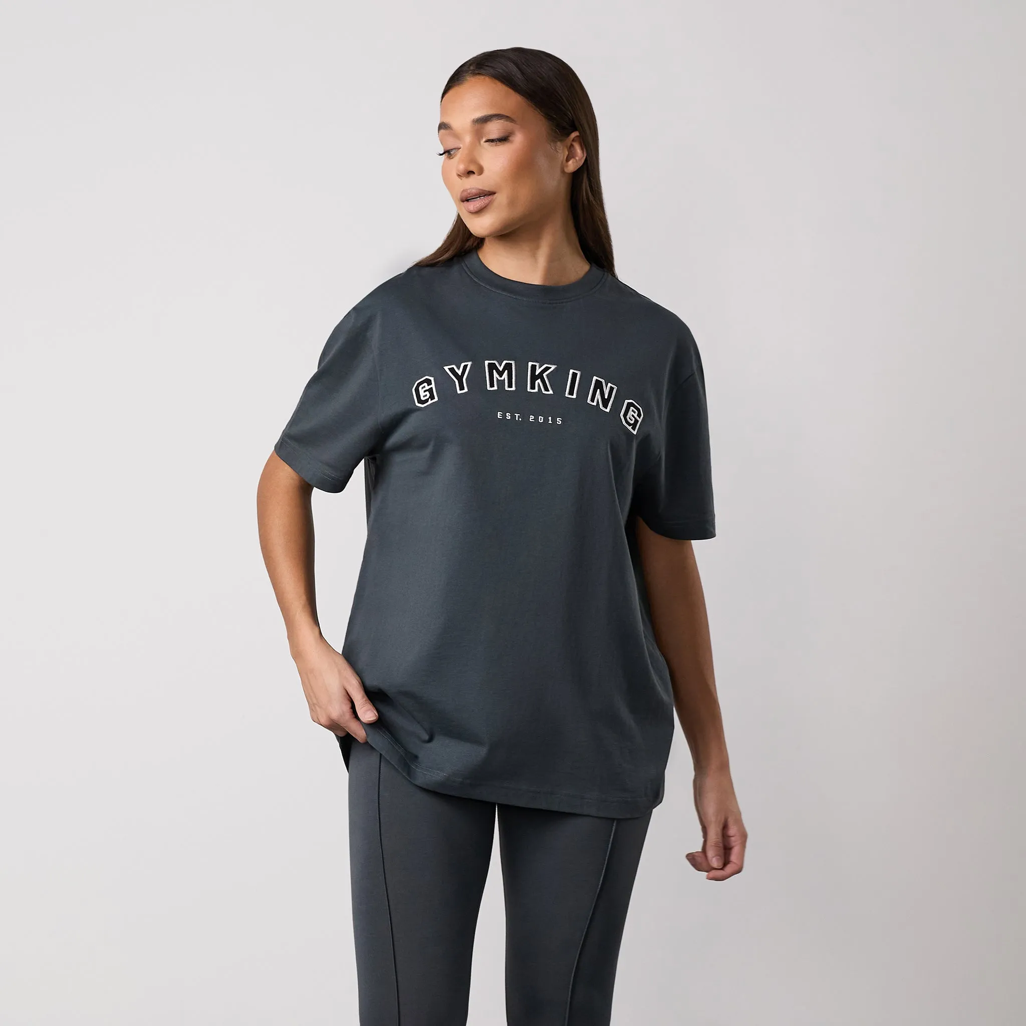 Gym King Shadow Jersey BF Tee - Oyster Grey sold by The Gym King product image thumbnail 2