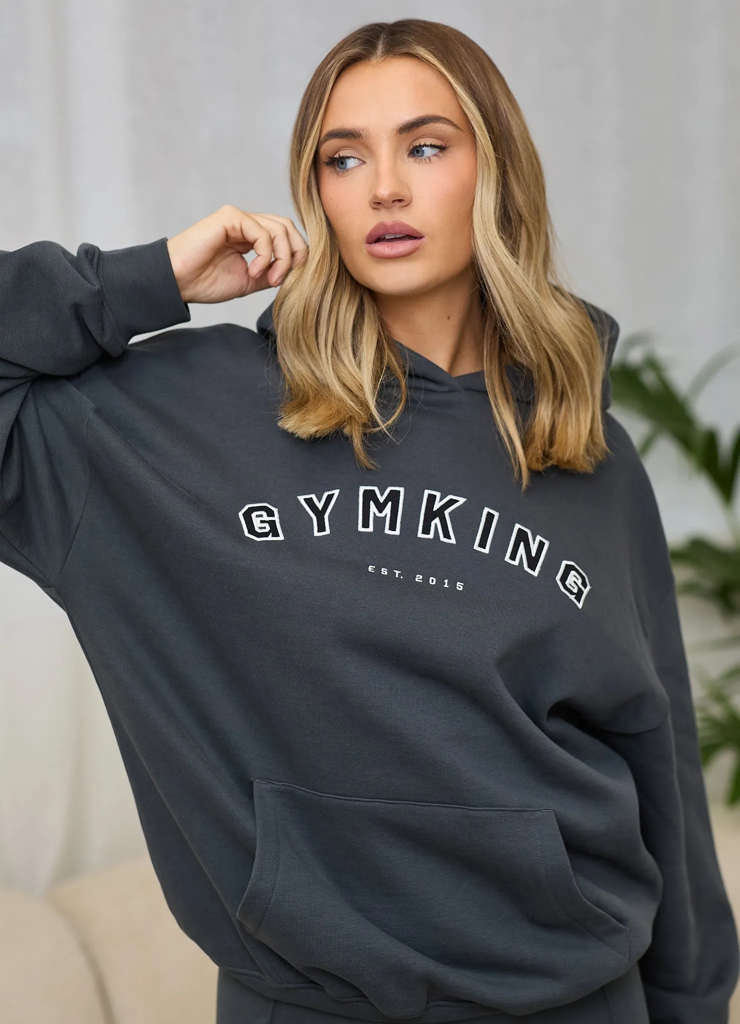 Gym King Shadow Oversized Hood - Oyster Grey sold by The Gym King product image thumbnail 3