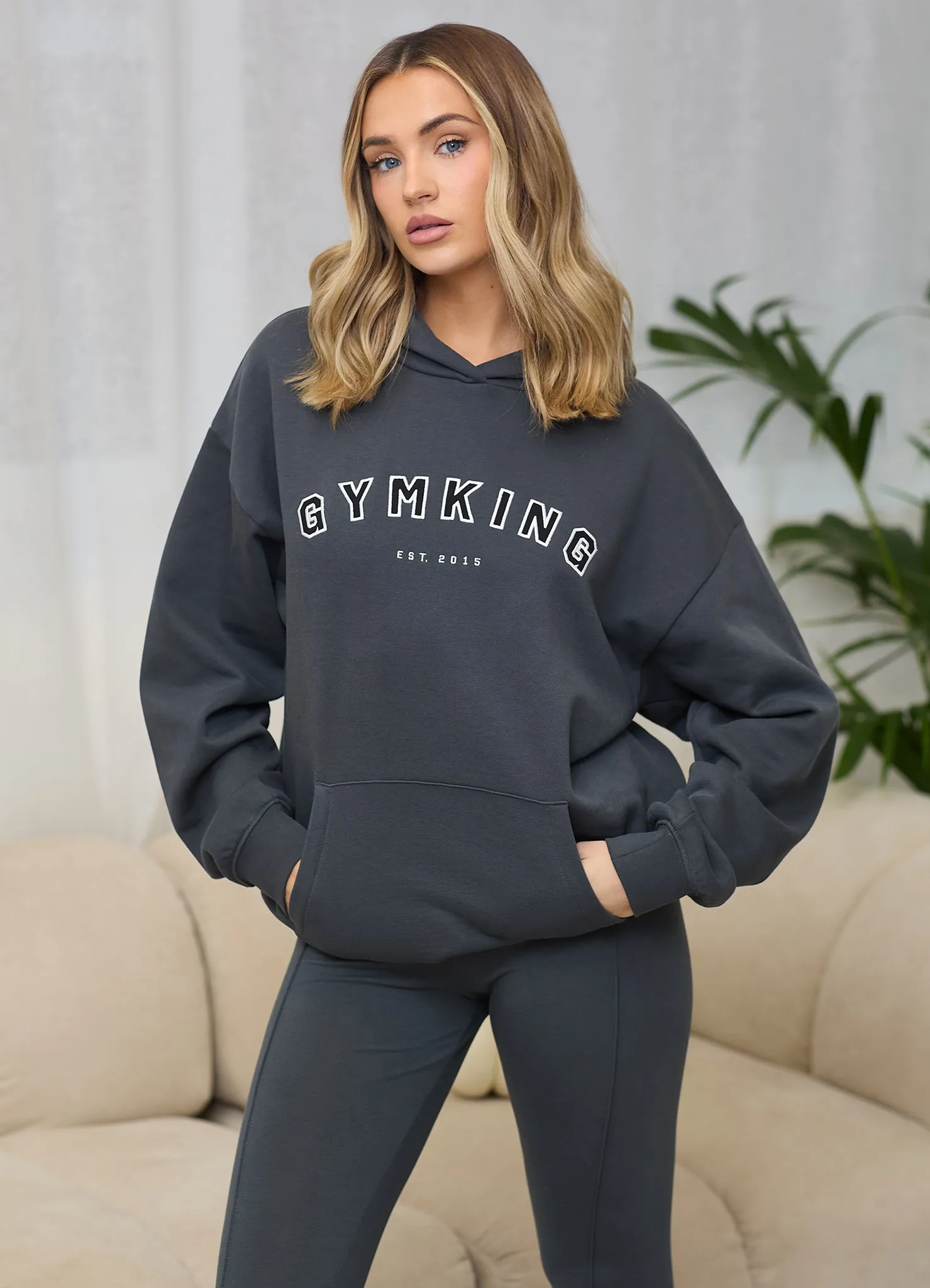 Gym King Shadow Oversized Hood - Oyster Grey sold by The Gym King