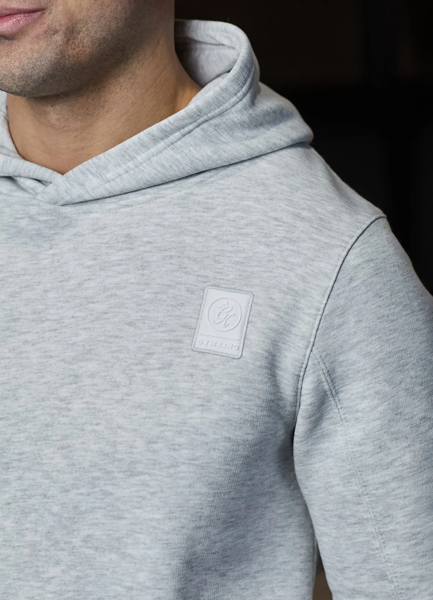 Gym King Emblem Fleece Hood - Snow Marl sold by The Gym King product image thumbnail 3