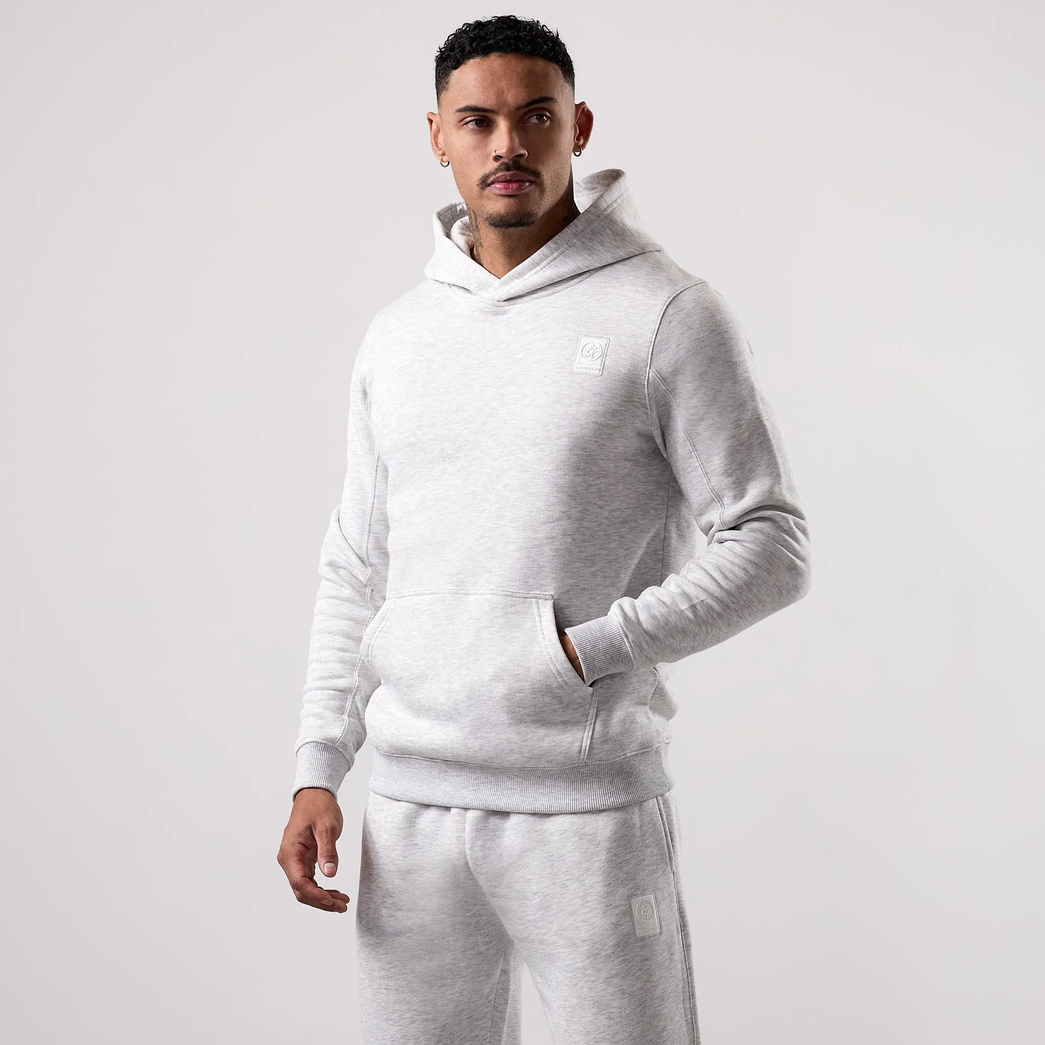 Gym King Emblem Fleece Hood - Snow Marl sold by The Gym King product image thumbnail 2