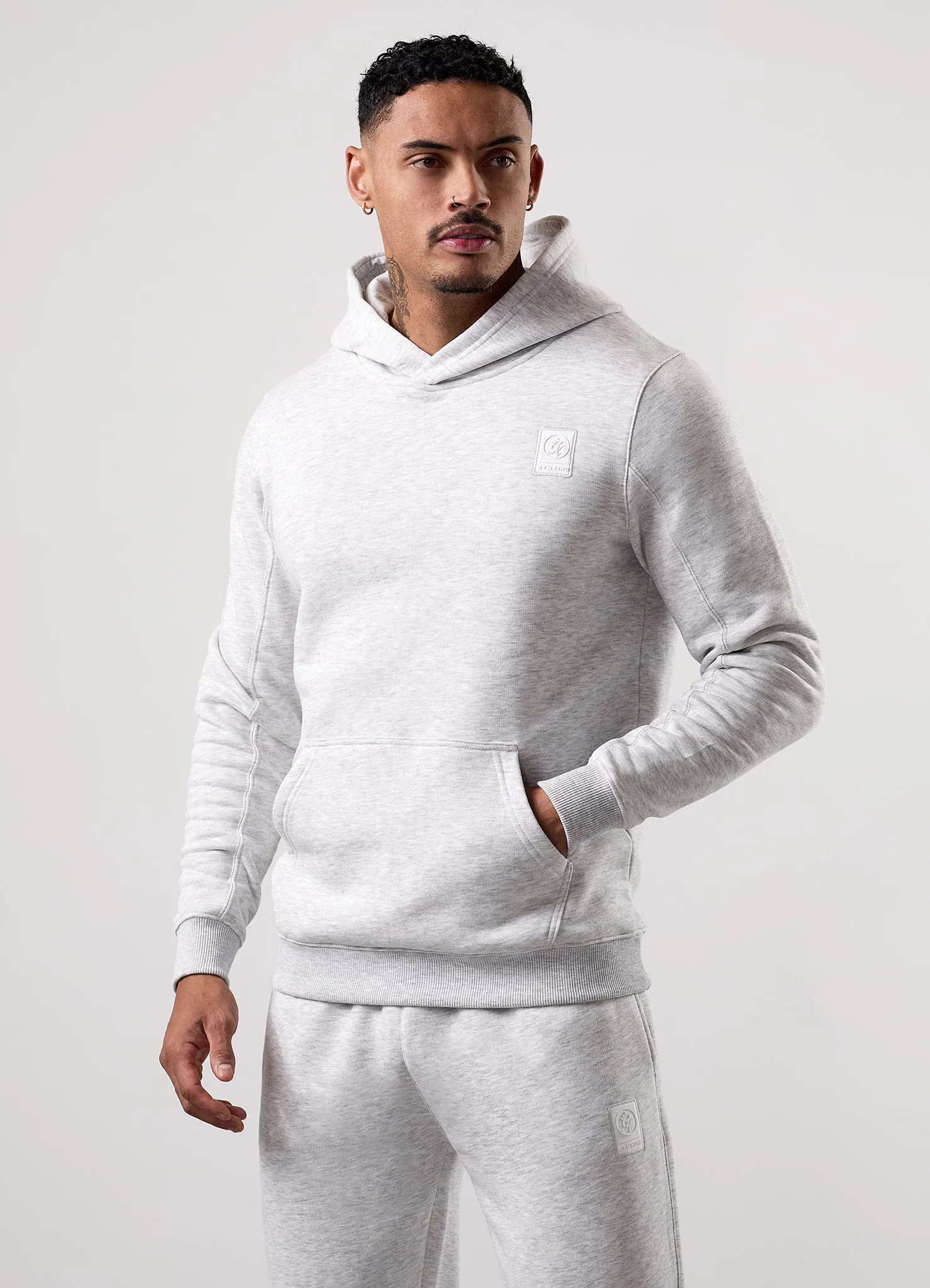Gym King Emblem Fleece Hood - Snow Marl sold by The Gym King product image thumbnail 5