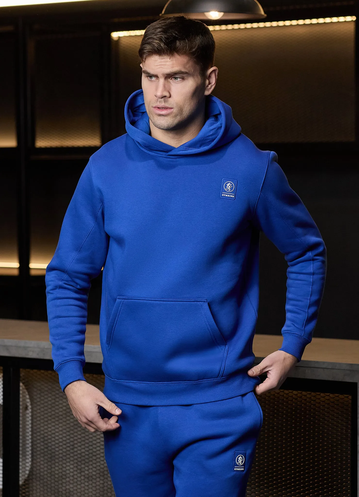 Gym King Emblem Fleece Hood - Royal Blue sold by The Gym King