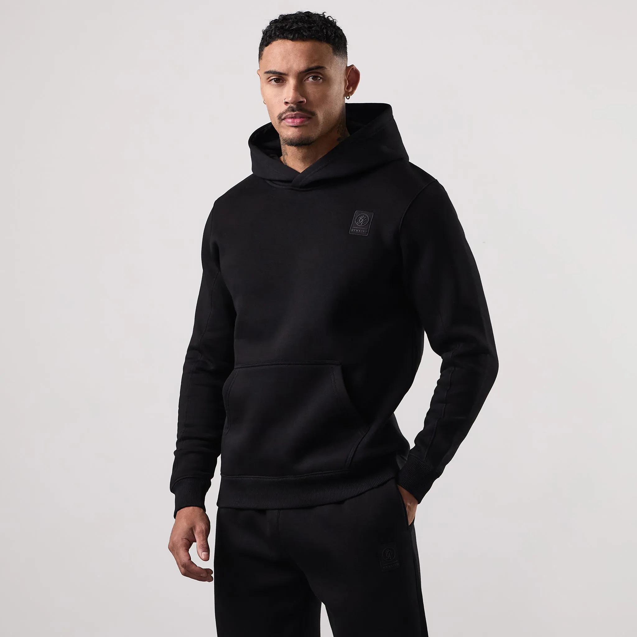 Gym King Emblem Fleece Hood - Black sold by The Gym King product image thumbnail 2