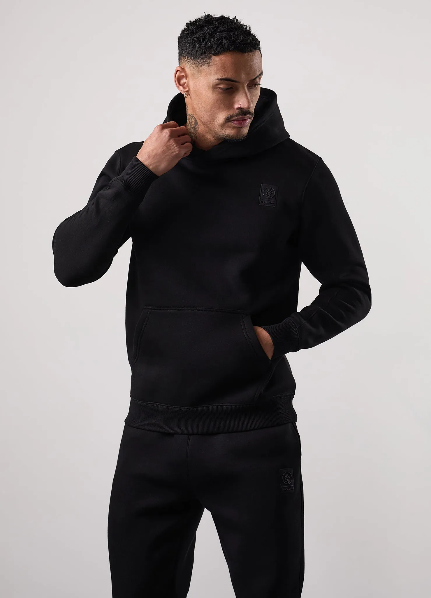 Gym King Emblem Fleece Hood - Black sold by The Gym King product image thumbnail 5
