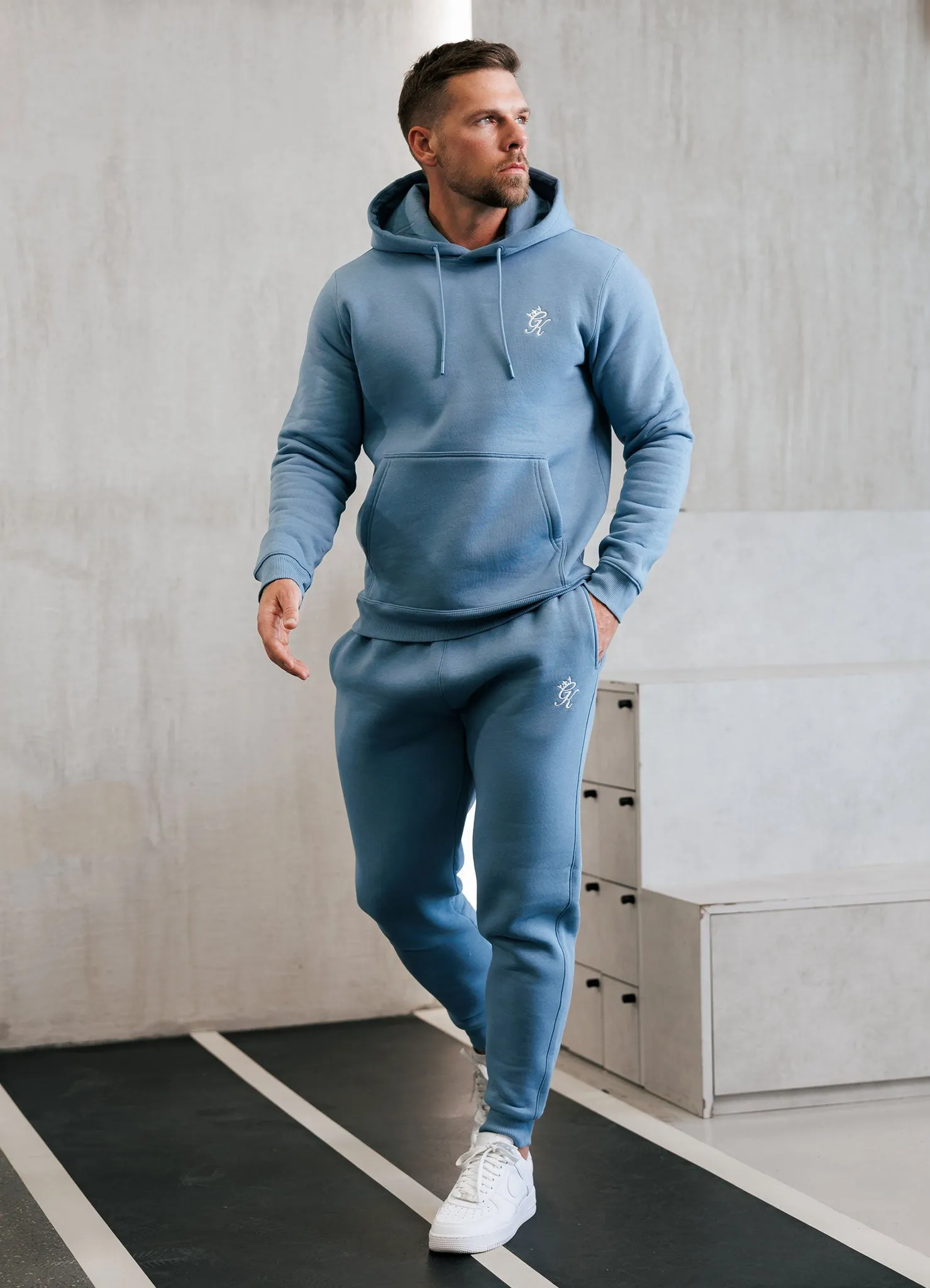 Gym King Fundamental Fleece Hood Tracksuit - Blue Shadow sold by The Gym King