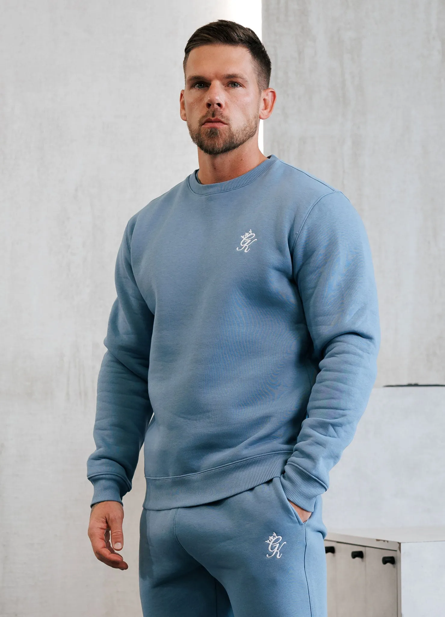 Gym King Fundamental Fleece Crew - Blue Shadow sold by The Gym King