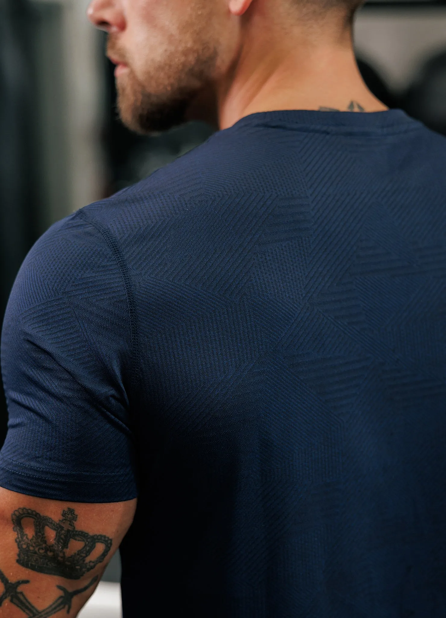 Gym King Geometric Knit Tee - Navy sold by The Gym King product image thumbnail 4