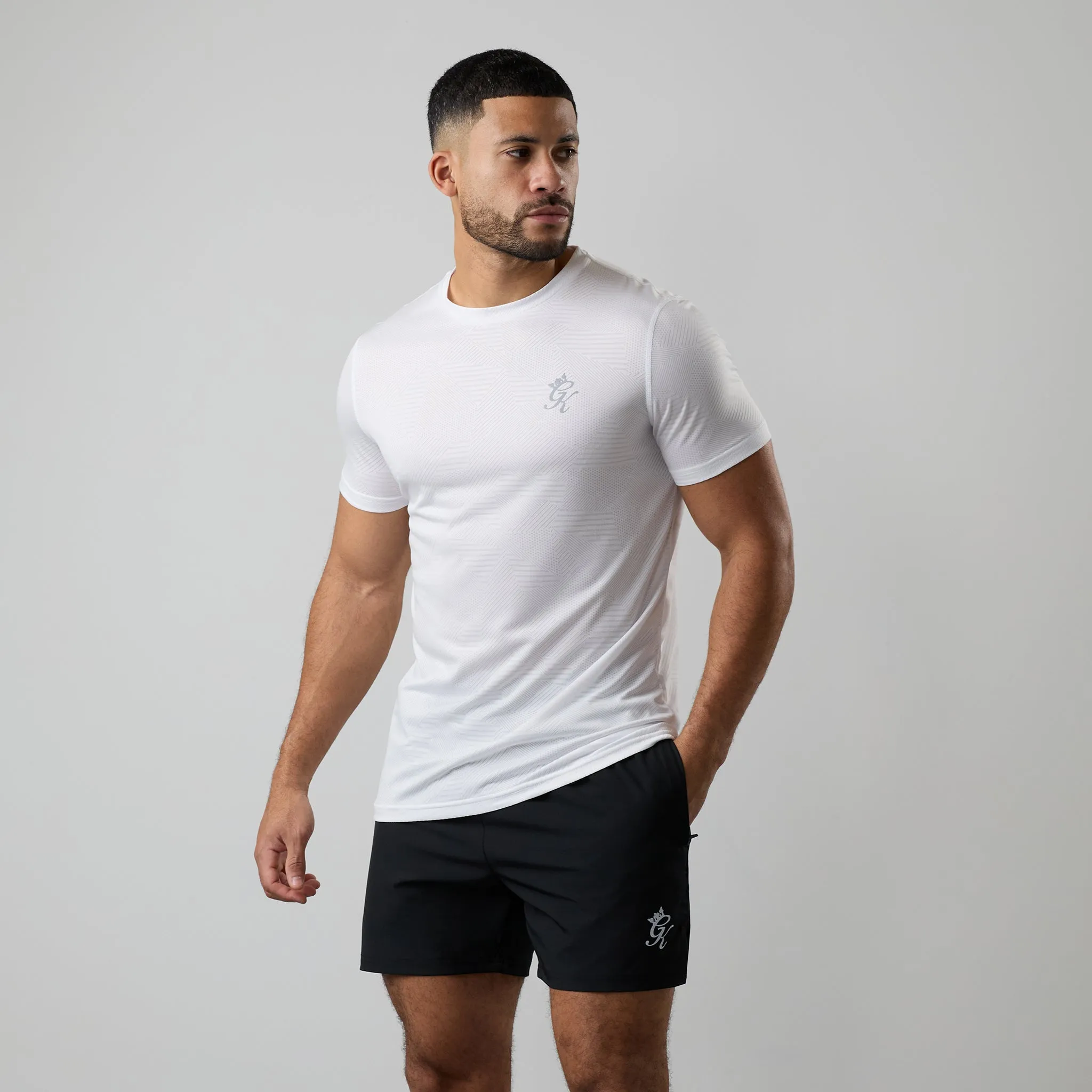 Gym King Geometric Knit Tee - White sold by The Gym King product image thumbnail 2