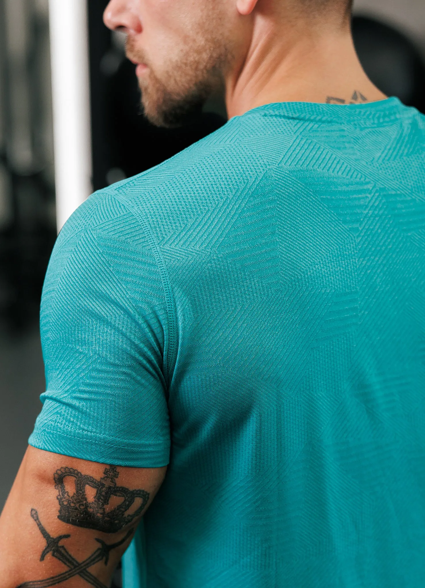 Gym King Geometric Knit Tee - Ultra Marine Green sold by The Gym King product image thumbnail 3