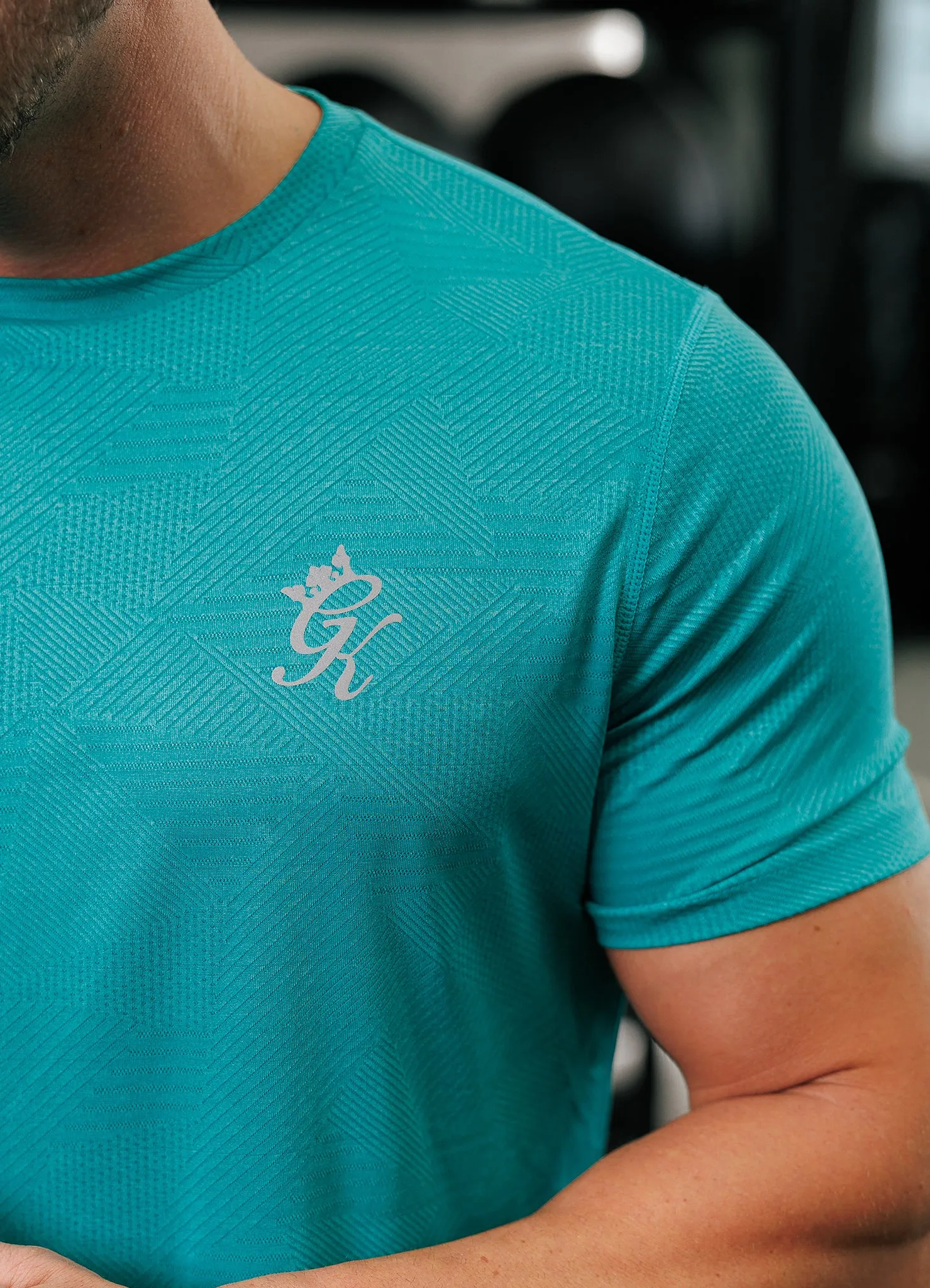 Gym King Geometric Knit Tee - Ultra Marine Green sold by The Gym King product image thumbnail 5