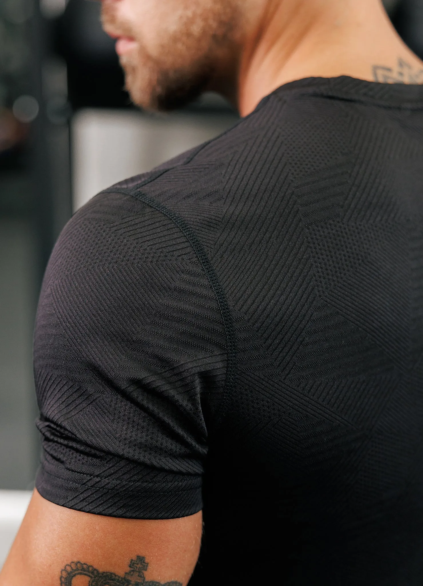 Gym King Geometric Knit Tee - Black sold by The Gym King product image thumbnail 4