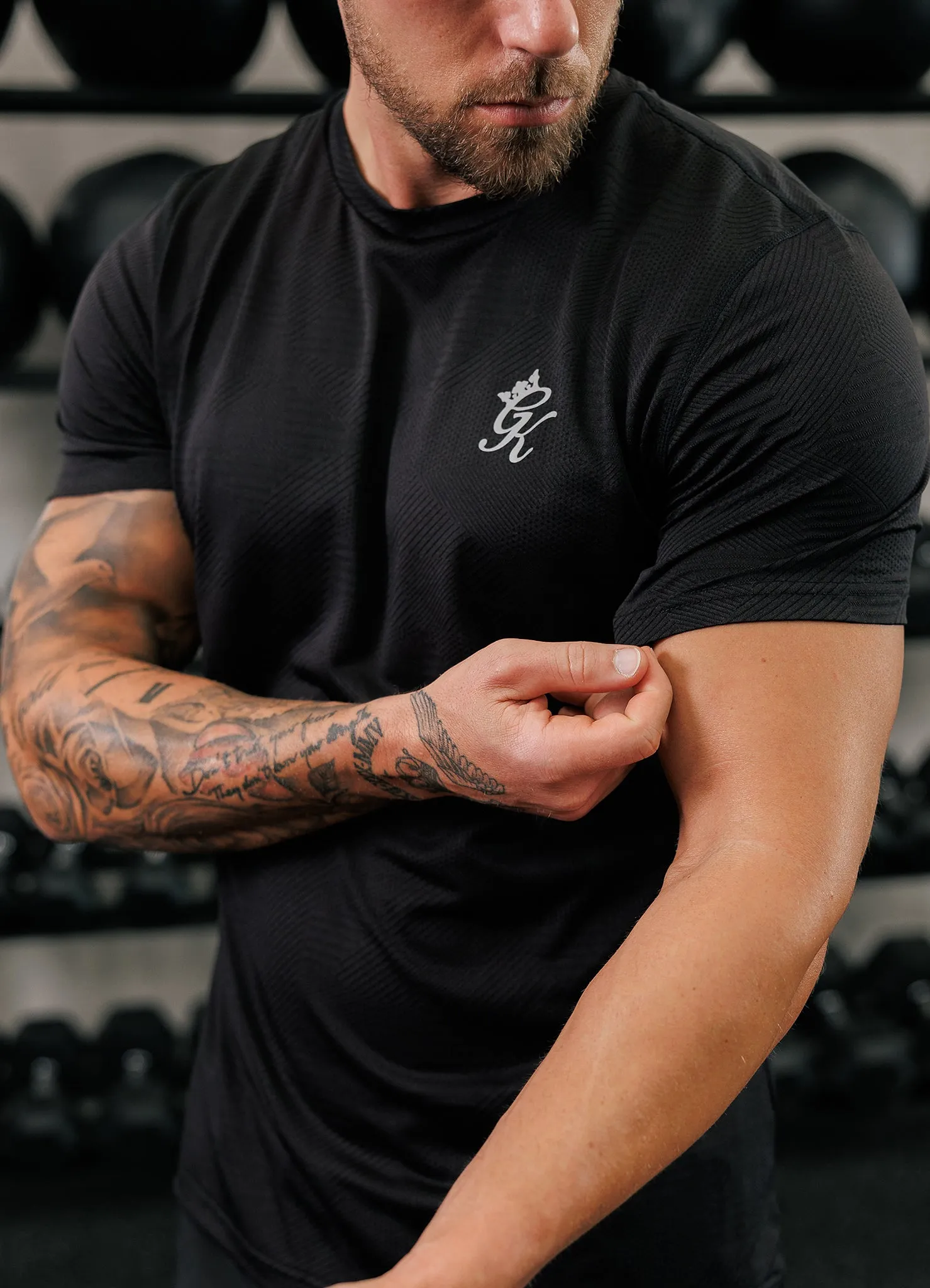 Gym King Geometric Knit Tee - Black sold by The Gym King product image thumbnail 3