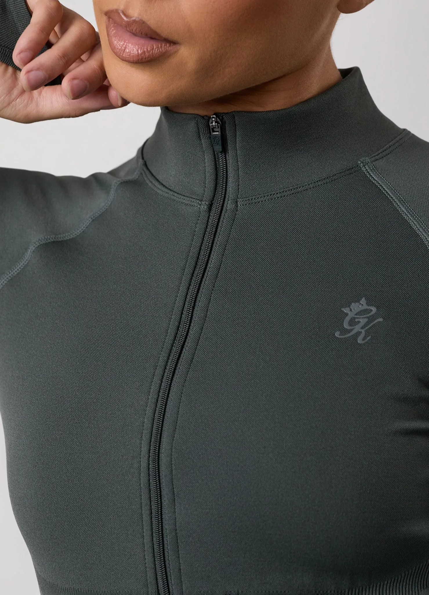 Gym King Sculpt Seamless Full Zip - Green Smoke sold by The Gym King product image thumbnail 4