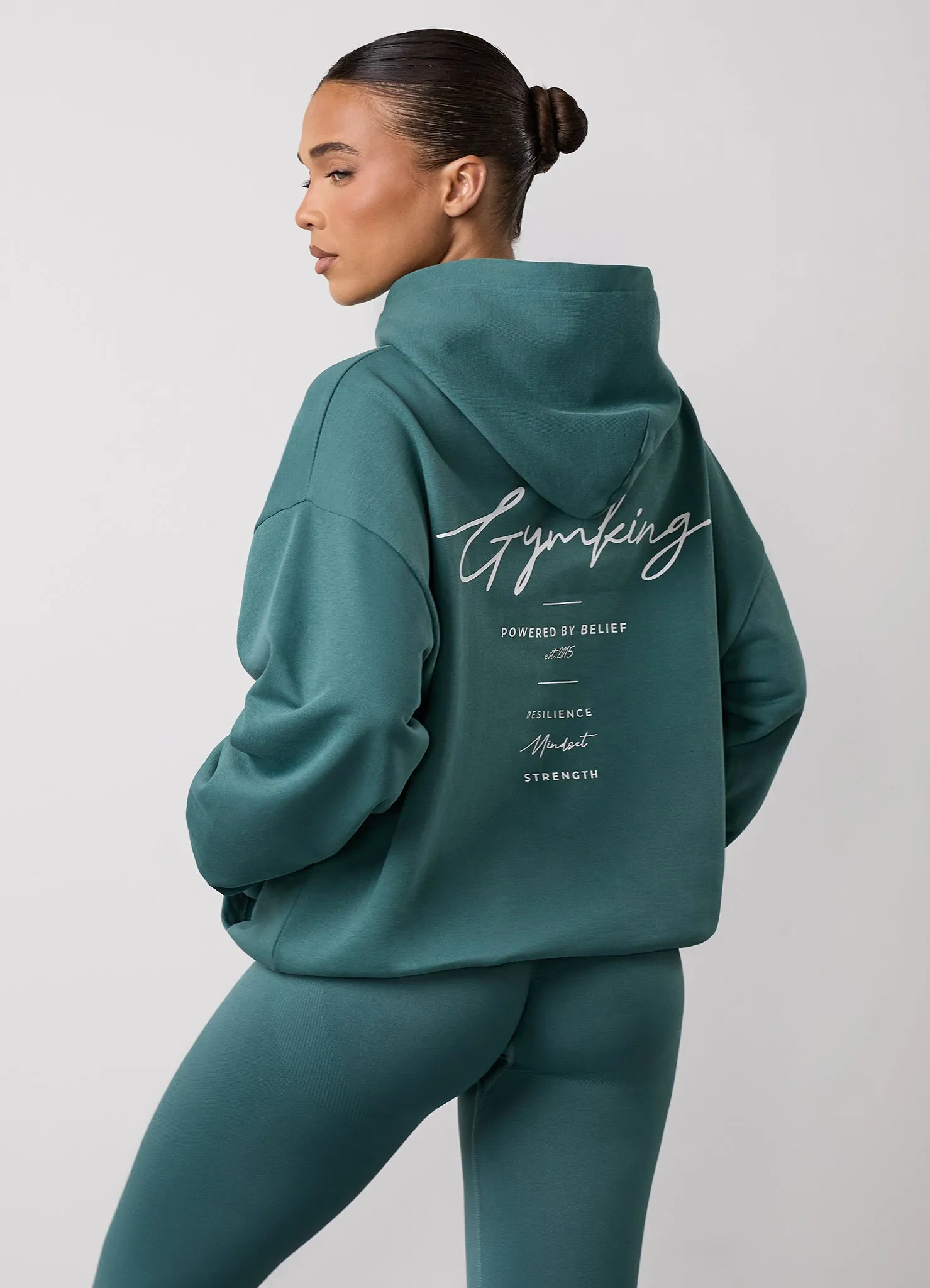 Gym King Reset Fleece Hood - Dusky Fern sold by The Gym King