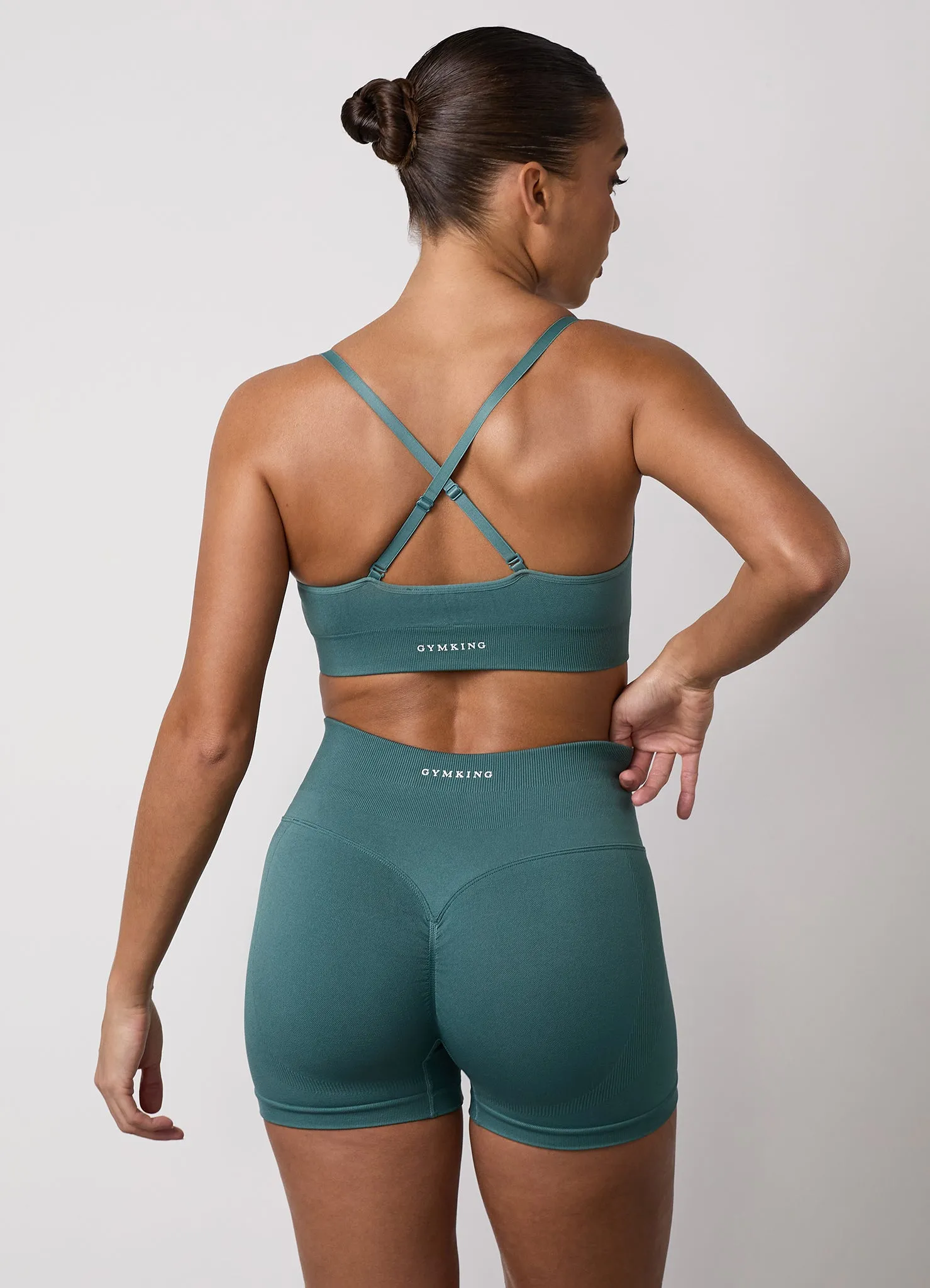 Gym King Sculpt Seamless 3" Short - Dusky Fern sold by The Gym King product image thumbnail 5