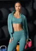 Gym King Sculpt Seamless Full Zip - Dusky Fern sold by The Gym King