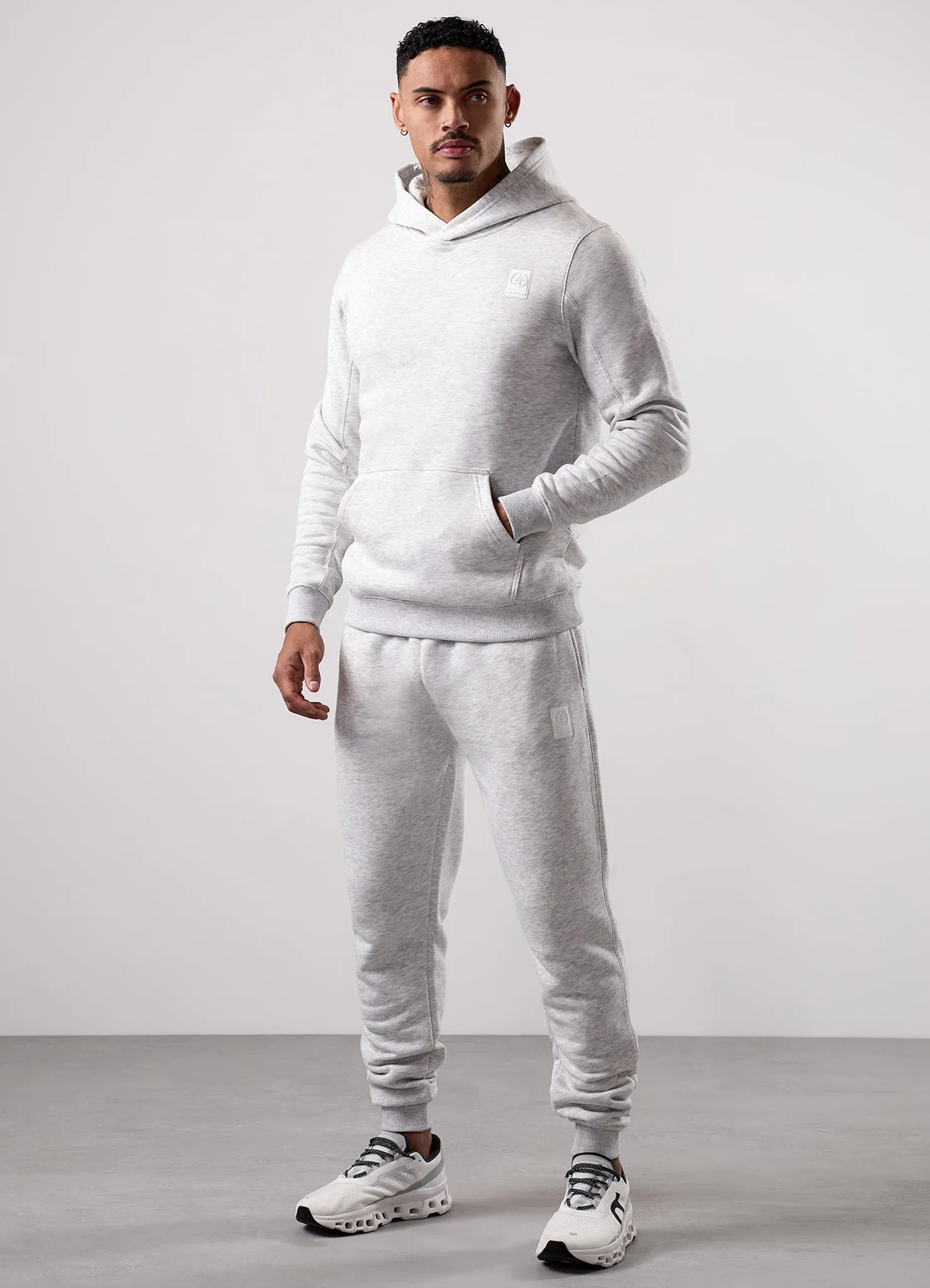 Gym King Emblem Fleece Hood Tracksuit - Snow Marl sold by The Gym King product image thumbnail 5