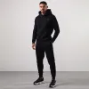 Gym King Emblem Fleece Hood Tracksuit - Black sold by The Gym King