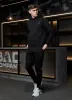 Gym King Emblem Fleece Hood Tracksuit - Black sold by The Gym King